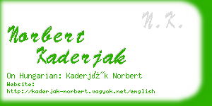 norbert kaderjak business card